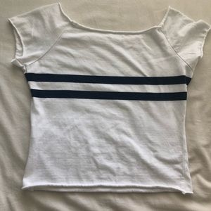 White w/Blue Stripes Top